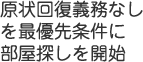 原状回復義務なしを最優先条件に部屋探しを開始